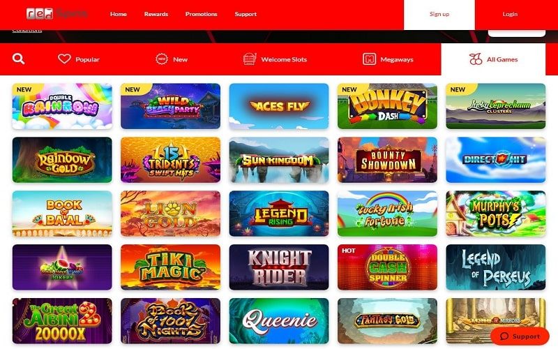 Available Games At Red Spins Casino UK 99999x700 
